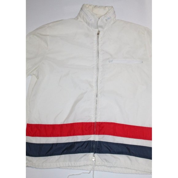70's/80's Vtg Amerex Sport Series Windbreaker Jacket Coat Large Retro White USA - Picture 3 of 6